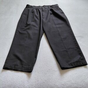 Legendary Gold Mens Black Pleated Formal Dress Pants Trousers L 36x24